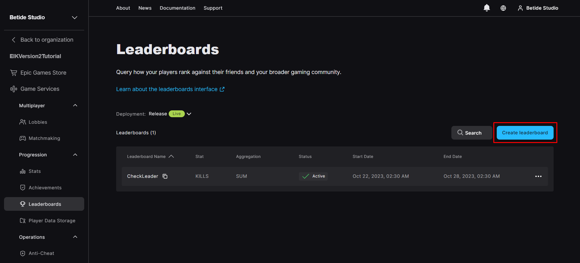 Create Leaderboard